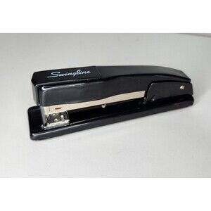 Swingline Model #444 Black Metal Desk Stapler Office Vintage